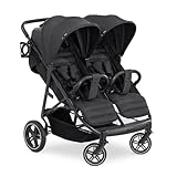 Hauck Buggy Zwillinge Geschwisterwagen UpTown mit Liegefunktion, klein zusammenklappbar - Zwillingsbuggy bis 30 kg - Melange Schwarz