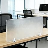 Labasuan Freistehender Sichtschutz für Schreibtische, transparente Tischplatte aus Acrylglas, zum Klemmen, Spuckschutz, Trennwand für Büros(80x30CM)