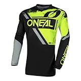 O'NEAL | Motocross-Jersey | MX Enduro | Gepolsterter Ellbogenschutz, V-Ausschnitt, atmungsaktiv | Element Jersey Shocker V.23 | Erwachsene | Schwarz Neon-Gelb | Größe S