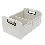 Aufbewahrungsbox den Kofferraum Auto, für Audi A4 B9 Avant/Kombi 2015-2023 2024 Kofferraumtasche faltbar Kofferraum-Organizer,White