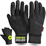 MACCIAVELLI® Fahrradhandschuhe Herren Winter – 2-in-1 Set mit Unterziehhandschuhen – Touchscreen Fahrrad Winterhandschuhe für Herren & Damen – Ideale Handschuhe für Radfahren/MTB/Joggen