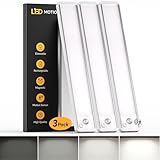 Unterbauleuchte Küche LED mit Bewegungsmelder 3 Stück | 2200mAh 6000K Super Hell | Dimmbar & Magnetische Unterschrank | Aufladbar Schrankbeleuchtung für Kleiderschrank, Vitrinenbeleuchtung(30CM)