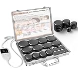 Professioneller Heiße Steine Erwärmer, Massagesteinwärmer-Set, Tragbares Elektrisches Hot Stone Massage Set, 20 Stück Heiße Massagesteine aus Basalt, Für Massagetherapy&Entspannung&SPA-Behandlung