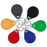 LIBO RFID Schlüsselanhänger NFC Smart Key Tag Karte RFID Zugangskontrolle Keyfobs 13,56MHz MF 1k IC S50 Token Schreibgeschützt (10, Gemischte Farbe)