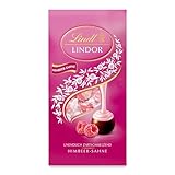 Lindt Schokolade LINDOR Kugeln Himbeere | 137 g Beutel | ca. 10 Kugeln Vollmilchschokolade mit zartschmelzender Himbeer-Füllung | Pralinen-Geschenk | Schokoladen-Geschenk