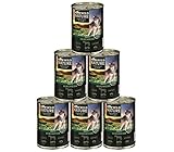 Dehner Wild Nature Hundefutter Bergweide, Nassfutter getreidefrei / zuckerfrei, für ausgewachsene Hunde, Pferd, 6 x 400 g Dose (2.4 kg)