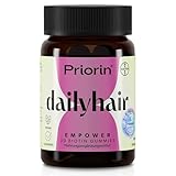 Priorin dailyhair EMPOWER – Biotin-Gummies zur Unterstützung des normalen Haarwachstums* – 7.000 µg Biotin + Zink, Selen & Kürbiskernextrakt – Vegan & Zuckerfrei – 30 Gummies