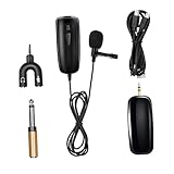 HOMSFOU 5 Stück Lavalier Mikrofon Teilig mit Empfänger U Förmigem Splitter Hochsensitives Ansteckmikrofon für Aufnahme Streaming Unterricht Kirchenveranstaltungen Kompatibel mit