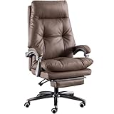 Chefsessel Bürostuhl 175° Großer Neigungswinkel Computerstuhl, Ergonomischer Chefsessel Aus Rindsleder, Bequeme Managerstühle, Tragfähigkeit 150 Kg (Color : Khaki, S : 115-121 * 49cm)