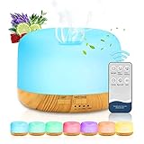 ASANMU Aroma Diffuser für Ätherische Öle, 450ML Ultraschall Aromatherapie Diffusor Diffuser Ätherische Öle Defuser Aroma Duftöldiffusoren mit 7 Farben Diffuser Hochzeit Frau