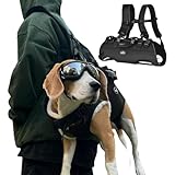 Wakytu Hundehebegeschirr für Große Hunde Notfallrucksack, Hundetragetasche für Behindert, Gelenkverletzungen, Ältere Hunde Treppen rauf und runter, Autos Hundetragetuch (15-33LBS)