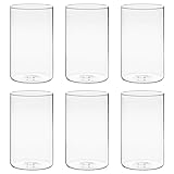 Winter Shore 15 cm Hohe Glasvasen für Tischdeko [6er-Pack] - Gläser für Kerzen, Blumen, Kieselsteine, Muscheln, Perlen & Windlicht Glas - Durchsichtige Glasvase Zylinder - Vasen Hochzeit Tischdeko