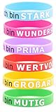 LOY Loops Motivationsarmbänder Inspirierende Silikon Armbänder Gummi Armbänder 6-teiliges Armbandset für Herren und Damen, Sport-Party-Dekoration-Geschenk Grösse: Erwachsene/Adult/Teens