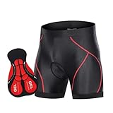 UBOHUZ Atmungsaktive Radhose Radunterhose 5D Gel Pad Stoßfeste Fahrradunterhose Rennradunterhose Herrenshorts Für Outdoor Radsport(M)
