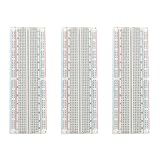 Comforty 3 Stück Breadboard, Steckplatine mit 830 Kontakten für Arduino Proto Shield Distribution Verbindungsblöcke