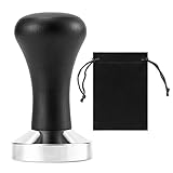 Kaffee Tamper, Kaffee Tamper 51mm, Kaffeestampfer aus Edelstahl, Kaffee Tamper mit Holzgriff, Kaffee Tamper Schwarz, für Espresso und Cafés, für perfekten Cafes und Kaffeeliebhaber (Schwarz)