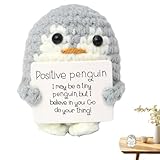 Pinguin zur emotionalen Unterstützung, gestrickt, Pinguin, eingelegter Pinguin, emotionale Unterstützung, lustiges Spielzeug zur Druckreduzierung, gehäkelte Gurke