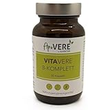 Vitamin B Komplex Premium mit allen 8 B-Vitaminen (B1, B2, B3, B5, B6, B7, B9, B12) + wertvolle Vitaminoide (Pangamsäure, Methylcobalamin, Folsäure),100% vegan, 30 Kapseln