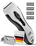 miaX Premium Kochfeldschaber 2.0 – Innovativer automatischer Klingenwechsel – Ergonomischer Glasschaber und Glaskeramikschaber mit 8 verstärkten Ersatzklingen integriert – Für alle Kochfelder geeignet