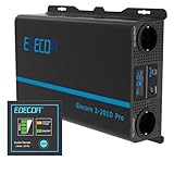 EDECOA Wechselrichter 2000w Reiner Sinus Spannungswandler 12v 230v LCD 2X USB und Fernbedienung wandler 2000w und kurzfristige Spitze 4000w Inverter LCD