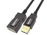 Amazon Basics 7GV4 USB-A 2.0 Stecker auf A-Buchse Verlängerungskabel (1 m), Schwarz