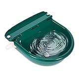 BREUAILY Automatische Tränken mit Schwimmerventil Pferdetränken Aus Edelstahl mit Schwimmer und Abflussloch Viehtränke Schüssel Tränkebecken für Hunde Pferde Kühe Ziegen Schafe (Dunkelgrün, Klein)