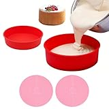 Unpoten Silikon Backform 25cm Rund 10 Zoll 2 StüCke Wiederverwendbare Backform Kuchenform Silikon Silikonformen Backen Antihaft- & Schnell AbgelöStes Backformen Set FüR Schichtkuchen, KäSekuchen