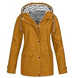 EMATOP befristetes angebot Damen Wasserdicht Windbreaker Leicht Atmungsaktiv Softshelljacke mit Kapuze Regenjacken Einfarbig Dünne Outdoorjacke Herbst Winter Übergangsjacke zum Wandern