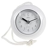 MPM Quality Design Badezimmer-Uhr aus Kunstoff, Quarz-Uhrwerk Sweep, 3-5 ATM Wasserdicht, Weiß, Ø 135 mm, geeignet auch für Außenbereich und als Badezimmeruhr, Pooluhr, Küchenuhr