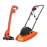 BLACK+DECKER Elektrischer Schwebermäher mit GL250 Rasentrimmer, 30 cm