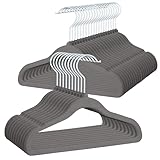 OGIVO Kinder-Kleiderbügel – Set er 30 – Kinder Samt Kleiderbügel– 30 cm – Kinder Kleiderbügel aus Samt Grau