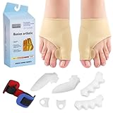 Songella Hallux Valgus Zehenspreizer Bunion Corrector Silikon Zehen Separator Set für Hammerzehen Hallux 9 stück