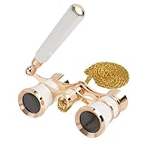 BOSTRON Faltbares Opernglas 3x25 Theaterglas für Damen und Mädchen, Tragbares Fernglas mit Metallkette & Aufbewahrungstasche für Konzert, Oper, Vintage Events