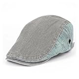 JTKSSCS SchiebermüTze Herren Schiebermütze Mann Frauen Baskenmütze Sommer Klassische Vintage Baumwolle Peaky Blinders Caps Newsboy Hut(Gray)