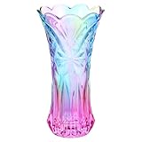 Veemoon 1 Stück Glas Vase Große Größe Regenbogen Bunte Phoenix Schwanzform Vase Pflanze Container Dekorative Vase Für Wohnkultur Desktop