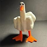 HIAME Lustige Mittelfinger Ente Statue - 'Duck You' Skulptur, verspielter Kunstharz Dekoartikel für Zuhause oder Büro - Neuheits Geschenk (J)