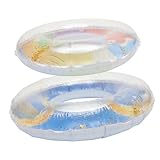 HANABASS 2 Stück Aufblasbarer Schwimmring für Glitzernde Dekoration für Strand Pool und Partys Sicheres Material Leicht Transportabel und Vielseitig Einsetzbar