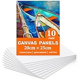 Koncci Leinwand zum Bemalen Set (10 Stück) 20x25cm, Baumwolle Vorgespannte Weiße Künstler Leinwände zum Malen Leinwand Malkarton, Geeignet für Acryl und Ölfarben