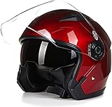 Halbhelm Für Motorräder Im Retro-Stil, Halbschalen-Neuheitshelm, DOT-Geprüfter Halbhelm Für Motorräder, Halbhelm Für Motorräder, Offener Helm, Ultradünne Helme Mit Totenkopfkappe F,XXL=63-64cm