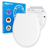 🆄🅽🆂🅴🆁 𝗧𝗜𝗣𝗣: ATHLON TOOLS WC-Sitz mit Soft-Close, Oval, bis 250kg aus Duroplast, Quick-Release, Montage-Schablone, Toilettendeckel mit Absenkautomatik (Oval - Premium)