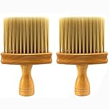Haarschneidebürste, professionelle Friseur-/Barbier-/Nackenbürste aus Holz (2Stück)