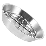 BESPORTBLE Edelstahl Backblech mit Drahtrost Antihaftbeschichtetes Grill und Bratblech Hitzebeständig 16cm Rund Ölablauf Funktion für Gesundes Braten Multifunktionales Bräter Tablett für