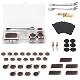 Wixovo 78 Stück Flickzeug Fahrrad, Fahrrad Flickzeug Set, Fahrrad Reifen Reparaturset mit Tragbarer Aufbewahrungsbox Selbstklebende Flicken, Fahrradflicken für Radfahrer, Motorräder, Geländefahrzeuge