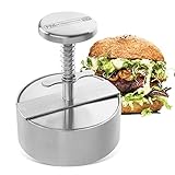 FMProfessional Burgerpresse für leckere Hamburger by Fackelmann – Hamburgerpresse mit 100g - 400g Patty – Presse aus Edelstahl für schmackhafte Burger