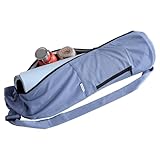 Navaris Yogatasche - Praktische Tragetasche für Yoga Matte mit Reißverschluss - Sporttasche groß - Extra Fach für Zubehör - Waschmaschinenfest - Verstellbarer Tragegurt - Blau