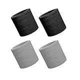 4 StüCk Sport Wristbands Absorbierende SchweißBäNder Handgelenk Schweissband SchweißBand Arm Für Herren Damen Wristband Fitness Sweatband Arm Für FußBall Basketball Leichtathletik