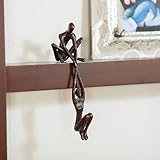 YWHWLX Paar Statue Figuren Kunst Wohnkultur Bücherregal Dekor Regal Sitter Modern Liebe Geschenk Bronze für Paare Gusseisen Regal Dekor für Zuhause, Bauernhaus, Wohnzimmer
