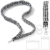 Vesavifaka Scrunchie Schlüsselband mit Ausweishülle für Ausweise Schlüssel, Elastisches Lehrer Schlüsselband Ausweishalter mit Kartenhülle für Arbeiter, Krankenschwestern, Lehrer, Studenten