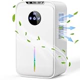 WAROUS Luftentfeuchter Elektrisch, 2.5L Raumentfeuchter mit Funktion Abtauen & Automatische Abschaltung, 24H Timer, Farbiges Nachtlicht, Leiser Entfeuchter Schlafmodus, Dehumidifiers Ideal für Keller