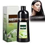 Hppsctink Haarfärbeshampoo, 500ml Instant Shampoo für Schwarzes Haar, Kräutershampoo, Graue Haare Abdecken, Shampoo für Männer und Frauen, Schwarz, shampoos
